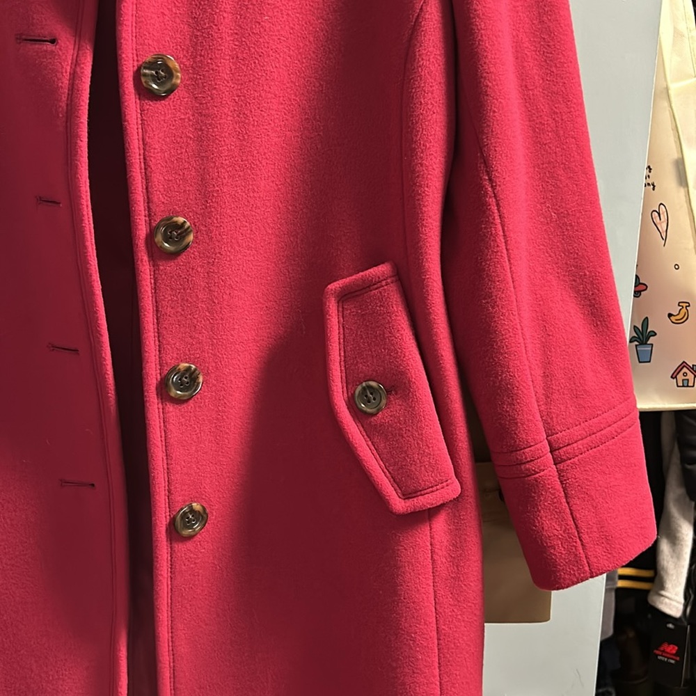Lands End beautiful cherry wool middle coat - Picture 3 of 10